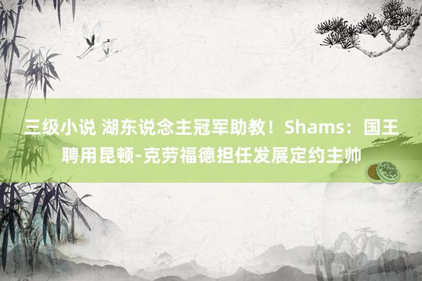 三级小说 湖东说念主冠军助教！Shams：国王聘用昆顿-克劳福德担任发展定约主帅