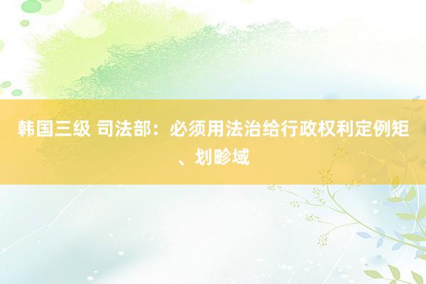 韩国三级 司法部：必须用法治给行政权利定例矩、划畛域