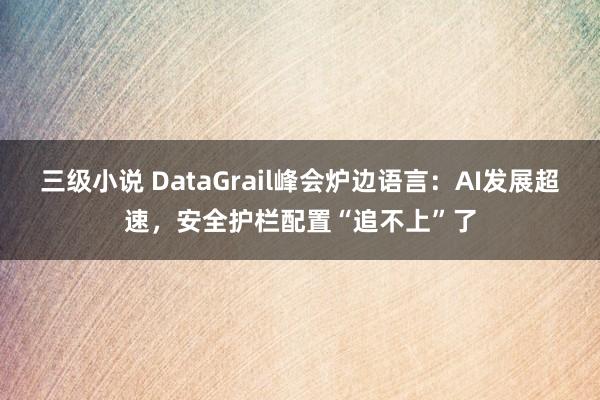 三级小说 DataGrail峰会炉边语言：AI发展超速，安全护栏配置“追不上”了