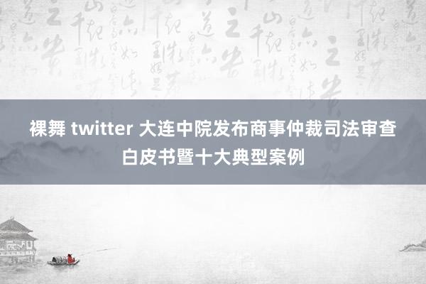 裸舞 twitter 大连中院发布商事仲裁司法审查白皮书暨十大典型案例