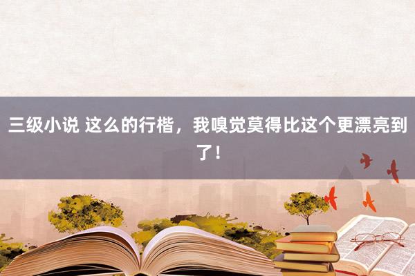 三级小说 这么的行楷，我嗅觉莫得比这个更漂亮到了！