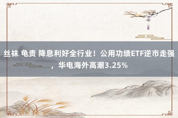 丝袜 龟责 降息利好全行业！公用功绩ETF逆市走强，华电海外高潮3.25%