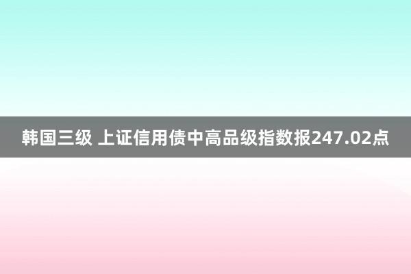 韩国三级 上证信用债中高品级指数报247.02点