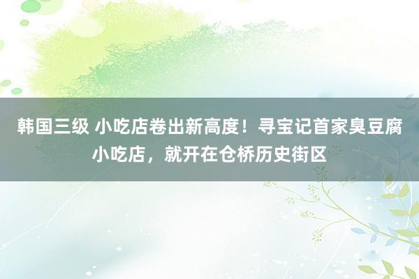 韩国三级 小吃店卷出新高度！寻宝记首家臭豆腐小吃店，就开在仓桥历史街区