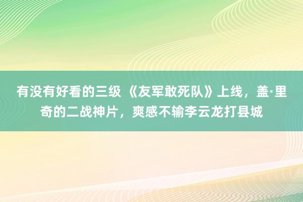 有没有好看的三级 《友军敢死队》上线，盖·里奇的二战神片，爽感不输李云龙打县城