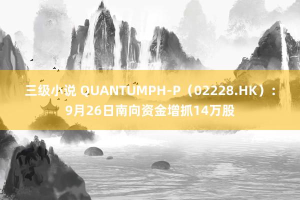 三级小说 QUANTUMPH-P（02228.HK）：9月26日南向资金增抓14万股