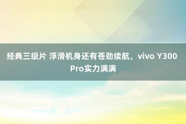 经典三级片 浮滑机身还有苍劲续航，vivo Y300 Pro实力满满