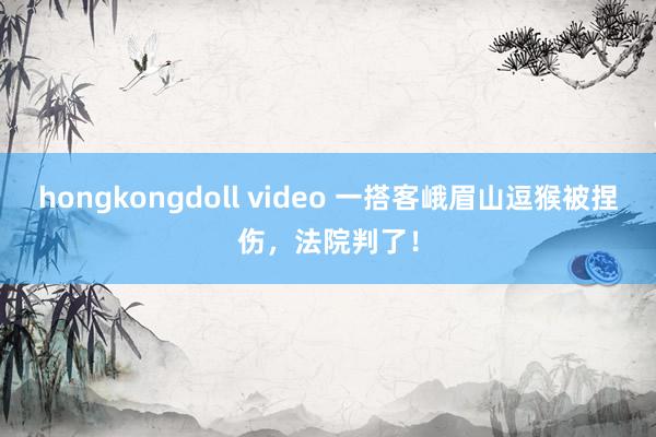 hongkongdoll video 一搭客峨眉山逗猴被捏伤，法院判了！