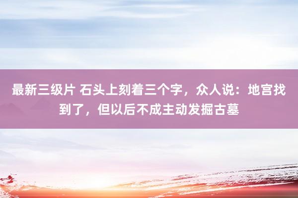 最新三级片 石头上刻着三个字，众人说：地宫找到了，但以后不成主动发掘古墓