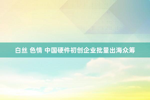 白丝 色情 中国硬件初创企业批量出海众筹