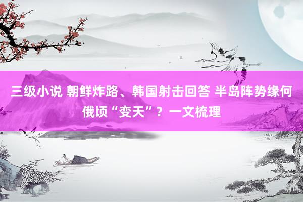 三级小说 朝鲜炸路、韩国射击回答 半岛阵势缘何俄顷“变天”？一文梳理