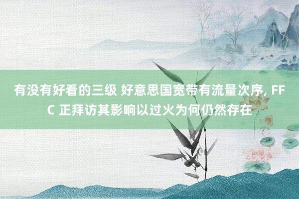 有没有好看的三级 好意思国宽带有流量次序， FFC 正拜访其影响以过火为何仍然存在