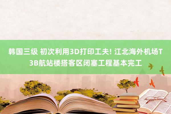 韩国三级 初次利用3D打印工夫! 江北海外机场T3B航站楼搭客区闭塞工程基本完工