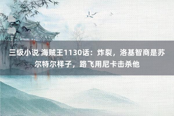 三级小说 海贼王1130话：炸裂，洛基智商是苏尔特尔样子，路飞用尼卡击杀他