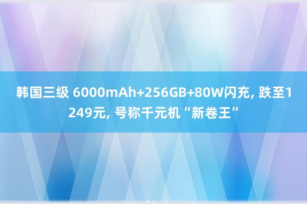 韩国三级 6000mAh+256GB+80W闪充， 跌至1249元， 号称千元机“新卷王”