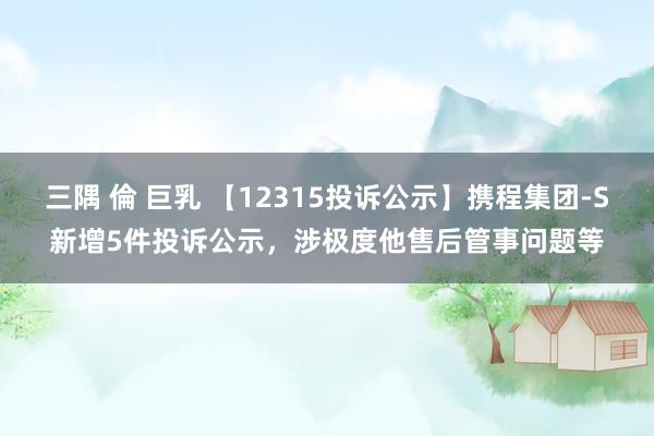 三隅 倫 巨乳 【12315投诉公示】携程集团-S新增5件投诉公示，涉极度他售后管事问题等