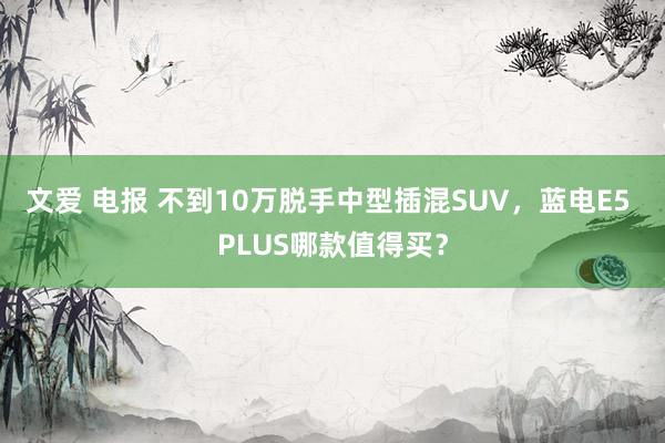 文爱 电报 不到10万脱手中型插混SUV，蓝电E5 PLUS哪款值得买？