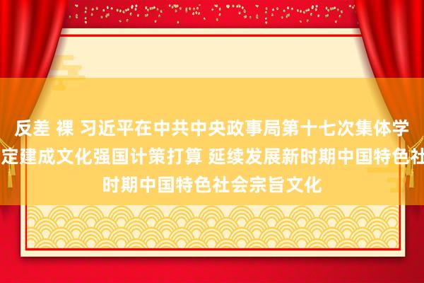 反差 裸 习近平在中共中央政事局第十七次集体学习时强调 锚定建成文化强国计策打算 延续发展新时期中国特色社会宗旨文化