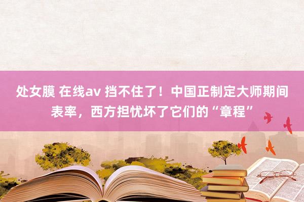 处女膜 在线av 挡不住了！中国正制定大师期间表率，西方担忧坏了它们的“章程”