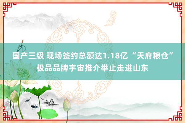 国产三级 现场签约总额达1.18亿 “天府粮仓”极品品牌宇宙推介举止走进山东