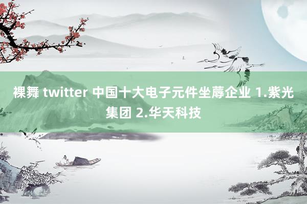 裸舞 twitter 中国十大电子元件坐蓐企业 1.紫光集团 2.华天科技