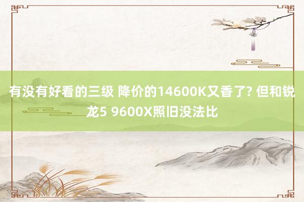 有没有好看的三级 降价的14600K又香了? 但和锐龙5 9600X照旧没法比