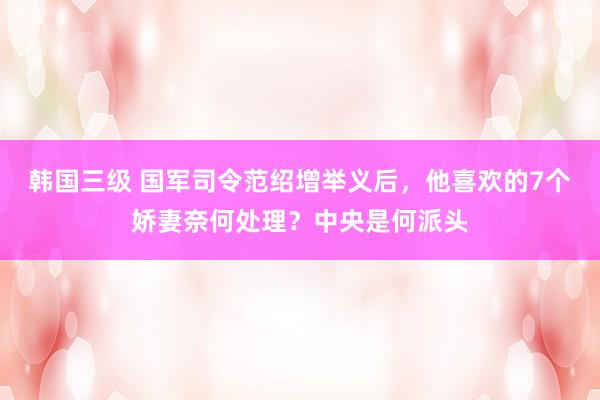 韩国三级 国军司令范绍增举义后，他喜欢的7个娇妻奈何处理？中央是何派头