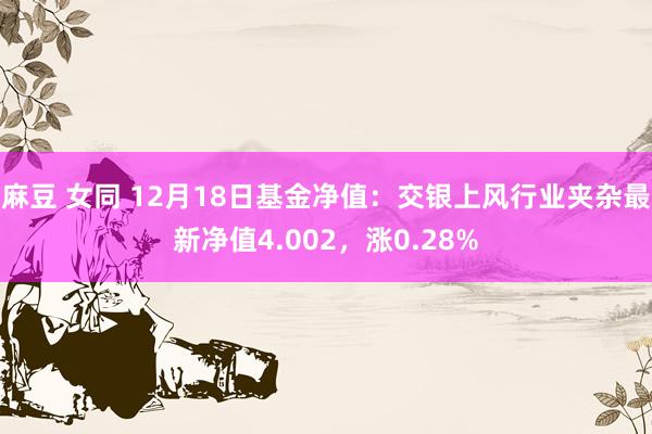 麻豆 女同 12月18日基金净值：交银上风行业夹杂最新净值4.002，涨0.28%