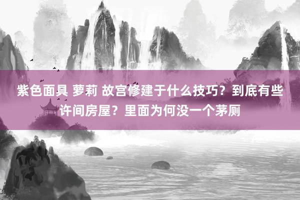 紫色面具 萝莉 故宫修建于什么技巧？到底有些许间房屋？里面为何没一个茅厕