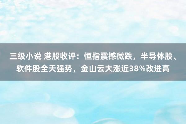 三级小说 港股收评：恒指震撼微跌，半导体股、软件股全天强势，金山云大涨近38%改进高