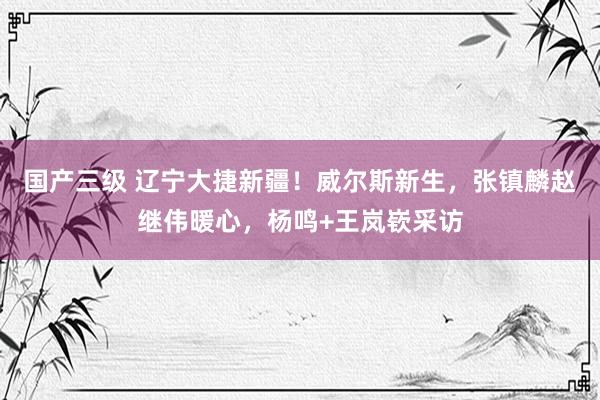 国产三级 辽宁大捷新疆！威尔斯新生，张镇麟赵继伟暖心，杨鸣+王岚嵚采访