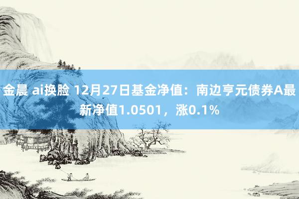 金晨 ai换脸 12月27日基金净值：南边亨元债券A最新净值1.0501，涨0.1%