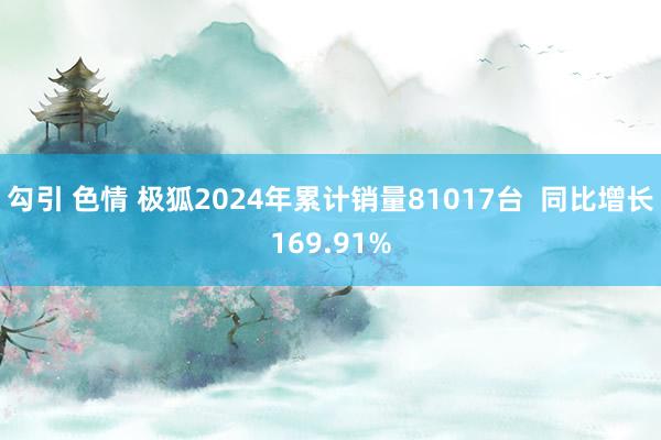 勾引 色情 极狐2024年累计销量81017台  同比增长169.91%