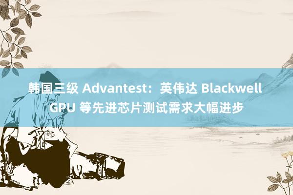 韩国三级 Advantest：英伟达 Blackwell GPU 等先进芯片测试需求大幅进步