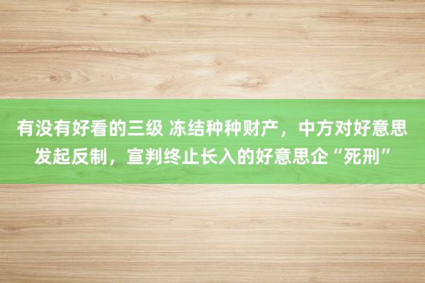 有没有好看的三级 冻结种种财产，中方对好意思发起反制，宣判终止长入的好意思企“死刑”