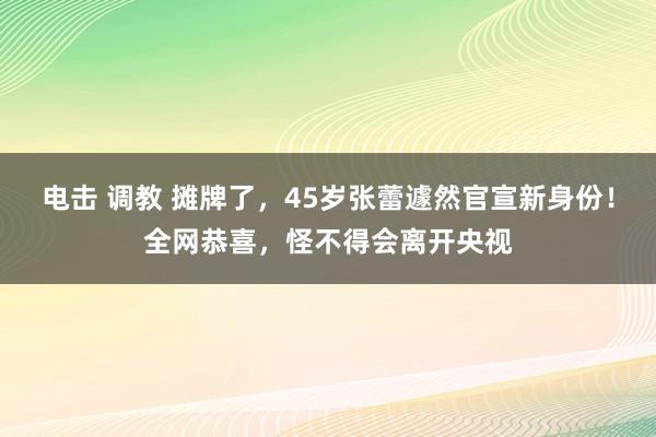 电击 调教 摊牌了，45岁张蕾遽然官宣新身份！全网恭喜，怪不得会离开央视