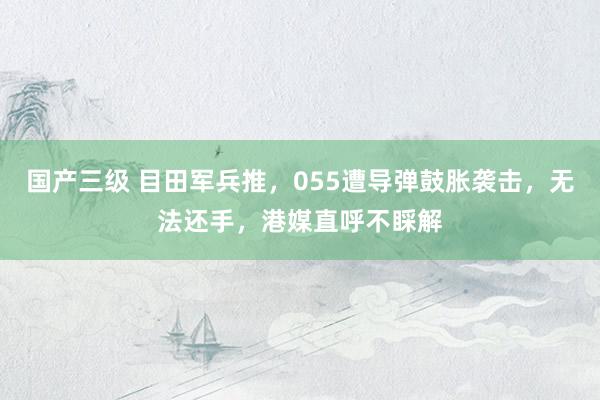 国产三级 目田军兵推，055遭导弹鼓胀袭击，无法还手，港媒直呼不睬解