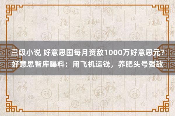 三级小说 好意思国每月资敌1000万好意思元？好意思智库曝料：用飞机运钱，养肥头号强敌