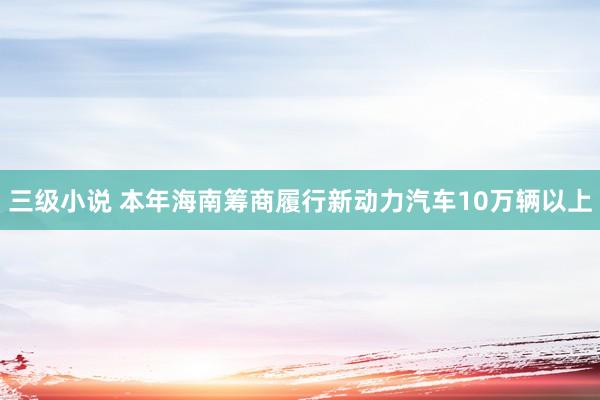 三级小说 本年海南筹商履行新动力汽车10万辆以上