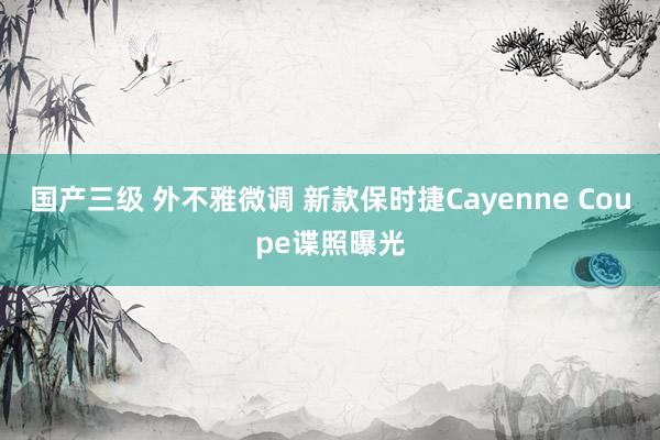 国产三级 外不雅微调 新款保时捷Cayenne Coupe谍照曝光