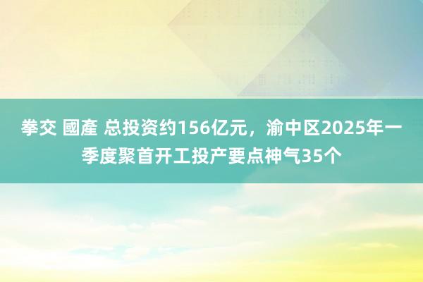 拳交 國產 总投资约156亿元，渝中区2025年一季度聚首开工投产要点神气35个