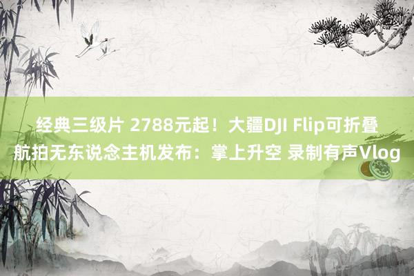 经典三级片 2788元起！大疆DJI Flip可折叠航拍无东说念主机发布：掌上升空 录制有声Vlog